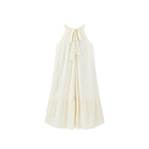 Women's Applique Halter Neck Vacation Dress